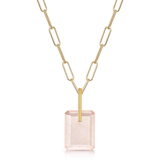 Rose Quartz Slab Necklace