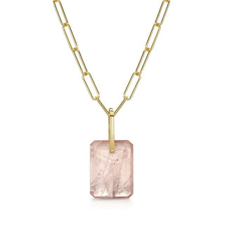 Rose Quartz Slab Necklace