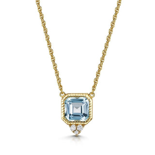 Sky Blue Topaz Asscher Cut Necklace