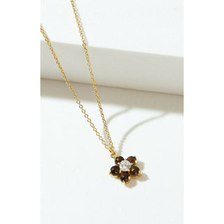 Smoky Quartz Daisy Necklace