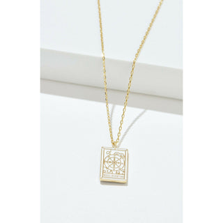 Tarot Card- Wheel of Fortune Reversible Necklace