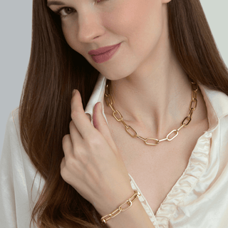 Paper Clip Necklace and Bracelet Set