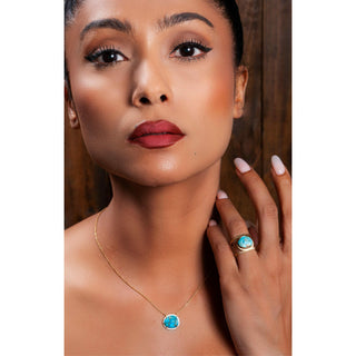 Copper Turquoise Island Ring