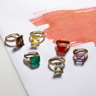 Lemon Quartz Emerald Cut Cocktail Ring