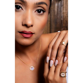 Malaika Rainbow Moonstone Octagon Bridge Ring