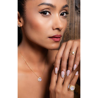 Malaika Rainbow Moonstone Octagon Bridge Ring