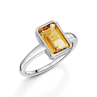 Octagon Bar Citrine Ring