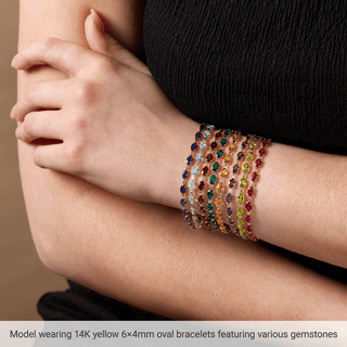 Élira Line 14K Yellow Gold Lab Grown Emerald Bracelet
