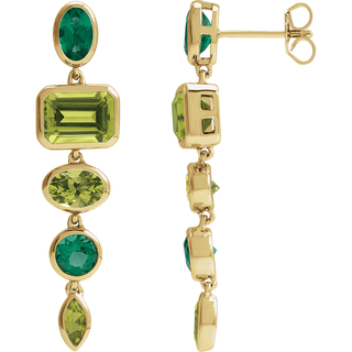 GC Verde Lumière Dangle Earrings | 14K Gold Natural Peridot