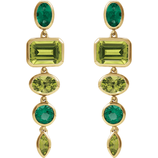 GC Verde Lumière Dangle Earrings | 14K Gold Natural Peridot