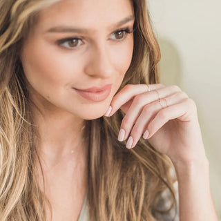 Hammered Skinny Stacking Ring, 14k Gold
