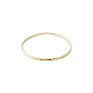 Hammered Skinny Stacking Ring, 14k Gold