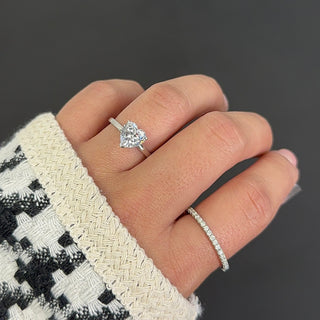 2.5ct Heart Cut Lab Ruby Solitaire Anniversary Ring