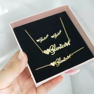 Simple Custom Name Jewelry Set