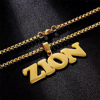 Custom Name Box Chain Necklace