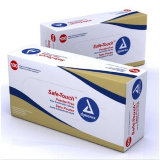 SafeTouch Vinyl Exam Gloves, Powdered, Powder-Free, XL, Box/100