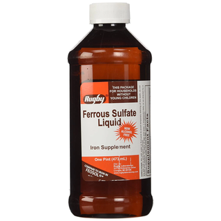 Ferrous Sulfate Elixir Iron Supplements By Rugby Laboratories 16 Oz