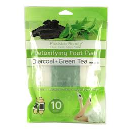 Precision Beauty Charcoal & Green Tea Detoxifying Foot Pads One Size Green