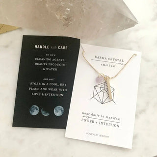 Karma Crystal + Bar Necklace