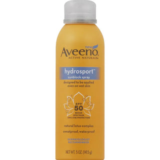Aveeno Hydrosport Wet Skin Spray Sunscreen SPF 50 5 oz