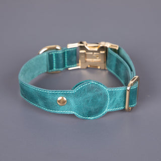 Charlotte Handcrafted Calfskin Leather Dog Collar - Compatible with AirTag