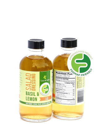 Low FODMAP Certified & AIP Salad Dressing (Basil & Lemon) - Essential Oil Balsamic Vinaigrette No Onion No Garlic Artisan Salad Dressing, Paleo