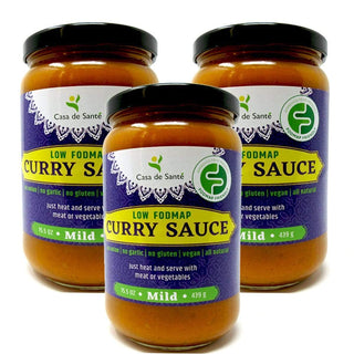 Low FODMAP Certified Curry Sauce - No Onion No Garlic, Gluten & Lactose-free, Low Sodium & Low Fat, Whole30, Paleo, Keto, Gut Friendly, Mild (3 Pk)