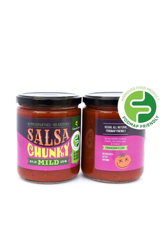 Low FODMAP Certified Salsa - No Onion No Garlic, Low Sodium, Gut Friendly, Artisan, Mild, Chunky (Pack of 3)