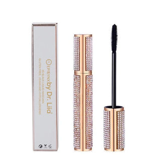 Mega Volume Vegan Mascara Black and Blue – Smudge-Proof with Handmade Diamond Case