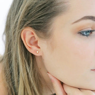 Mini Circle Crystal Stud Earrings