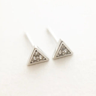 Mini Crystal Triangle Stud Earrings