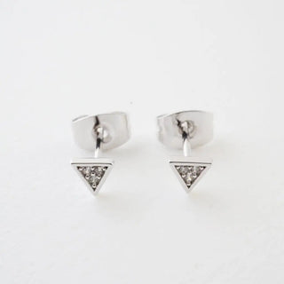 Mini Crystal Triangle Stud Earrings