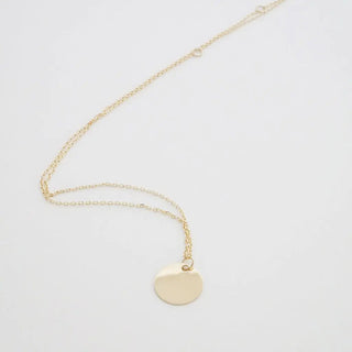 Mini Hanging Sun Disc Necklace, 14k Gold