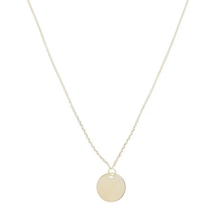 Mini Hanging Sun Disc Necklace, 14k Gold