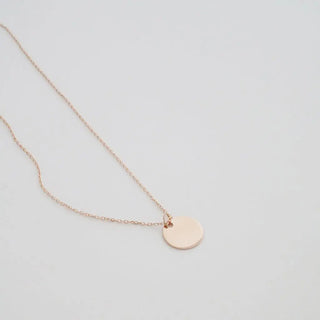 Mini Hanging Sun Disc Necklace, 14k Gold