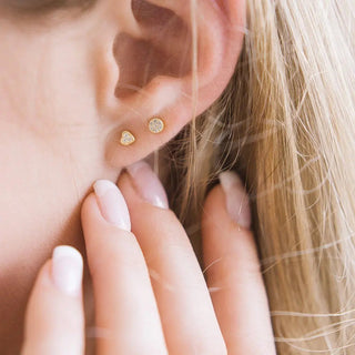 Mini Heart Crystal Stud Earrings