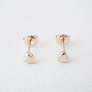 Mini Heart Studs, 14k Gold