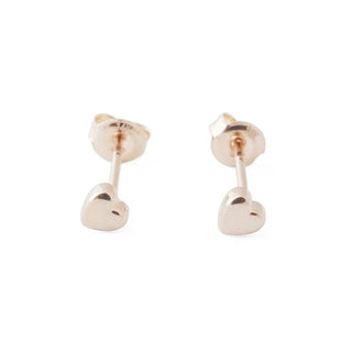 Mini Heart Studs, 14k Gold