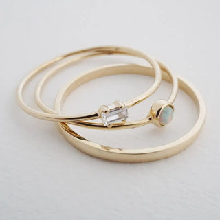 Opal Solitaire Ring, 14k Gold