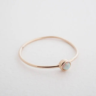Opal Solitaire Ring, 14k Gold