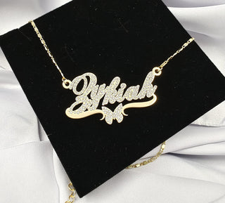 Crystal Custom Name Butterfly Necklace