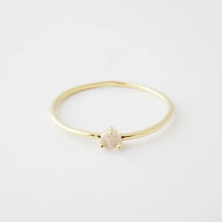 Rose Quartz Point Solitaire Ring