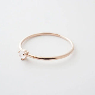 Rose Quartz Point Solitaire Ring