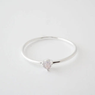 Rose Quartz Point Solitaire Ring