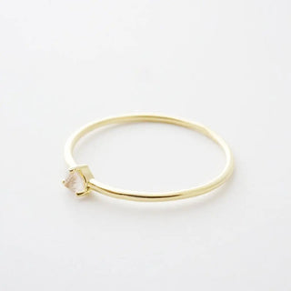 Rose Quartz Point Solitaire Ring