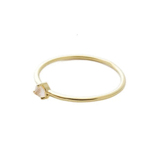 Rose Quartz Point Solitaire Ring