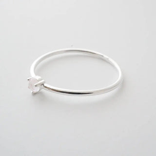 Rose Quartz Point Solitaire Ring