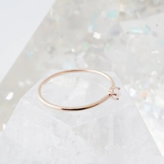 Rose Quartz Point Solitaire Ring