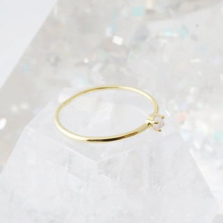 Rose Quartz Point Solitaire Ring