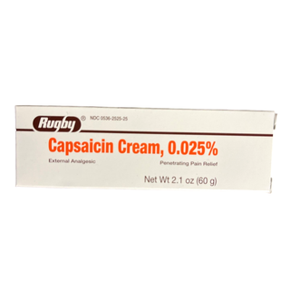 RUGBY Capsaicin 0.025% Pain Relief Cream, 60 gm